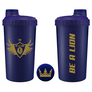 SHAKER BE A LION AZUL Y DORADO 700 ml